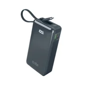 SBS Prenosna baterija 10000 mAh USB-A USB-C z vgrajenim zaslonom in 20 W USB-C kablom - temno siva