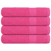 Vidaxl Brisače FROGN 4 kosi roza 100x200 cm 360 g/m2