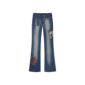 Ed Hardy Kavbojke temno modra / zelena / rdeča / črna