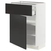 METOD / MAXIMERA Podni element s fiokom/vratima, bela/Nickebo boja antracita, mat, 60x37 cm