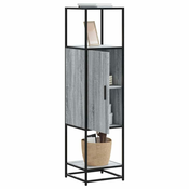shumee vidaXL Visoka omara siva sonoma 35,5x35x139 cm inž. les in kovina