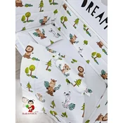 Bubamara037 Set za krevetac sa ravnom ogradicom, 120x60cm, Šareni
