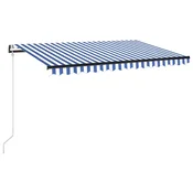 Vidaxl Avtomatsko zložljiva tenda 400x350 cm modra in bela