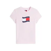 Tommy Jeans Majica temno modra/roza/rdeča/bela