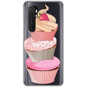 Ovitek Print za Xiaomi Mi Note 10 Lite My Print Cover, Sweets Overload, roza in prozorna