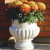 Casa Padrino Baroque Flower Pot White H. 41 cm - Baroque Style Garden Decor
