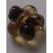 Cvet 15 mm crni sa zlatnom sarom- Lampwork perle