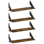 Vidaxl Stenske police 4 kos Dimljen hrast 60 x 20 x 17 cm