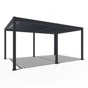 Bioklimatska pergola Antares Samostoječa, 3.6 x 5.3, Antracit, Električni motor in LED luči