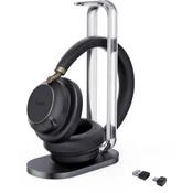 YEALINK BH76 Plus + Charging Stand UC USB-C/A Slušalke z mikrofonom Brezžična Naglavni trak Klici/glasba USB Type-C / USB Type-A Bluetooth Stojalo za polnjenje Črna (1208700)