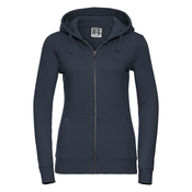 Navy blue womens sweatshirt with hood and zipper Authentic Russell