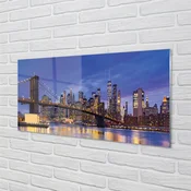 tulup.si Slika na akrilnem steklu Bridge sunset panorama 125x50 cm 4 obešalnika