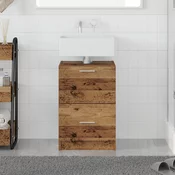 vidaXL omara pod umivalnikom staro les 40x37x59 cm inženirski les