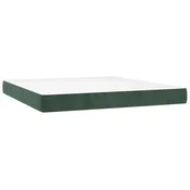 Vidaxl Vzmetnica z žepkasto vzmetjo srednje trdote temno zelena 160x210x20 cm žamet