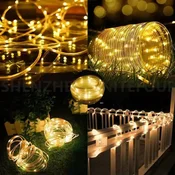Žuto Solarno LED Svetlece Crevo 10m