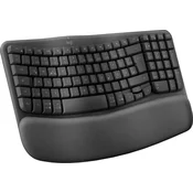 Logitech WAVE - brezžična ergonomska tipkovnica - CZ/SK - grafitna