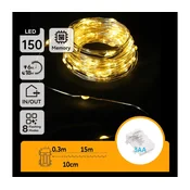 Aigostar - LED spoljni svetleci niz 150xLED/8 funkcija 3xAA 15,3m IP44 topla bela