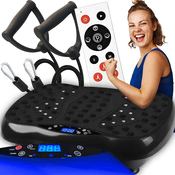 550 LCD fitness trainer vibracijska platforma za vježbanje s daljinskim upravljacem do 150 kg crna