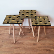 HANAH HOME Set 3 stočića 3Shp266 Black