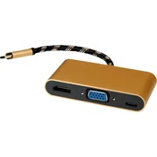 ROLINE Roline USB-C® / HDMI adapterski kabel USB-C® vtič\, HDMI-A vtičnica 0.10 m črna/zlata 12.03.3155 USB-C®-Display kabel, (20417607)