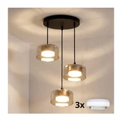 Brilagi - LED RGB prigušiva luster AURA LUX 3xGX53/14W/230V Wi-Fi Tuya crna/zlatna