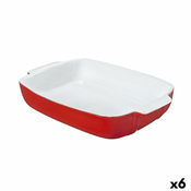 Posuda za Pećnicu Pyrex Signature Crvena Pravokutno Bijela Keramika 6 kom. 29 x 19 x 7 cm