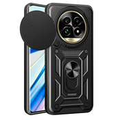 Oklepni ovitek MaX-Armor z obročem, kovinsko ploščico in zaščito zadnjih kamer za Realme 13 Pro/13 Pro Plus - army black