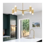 Elstead MARVELE10-AB-OPAL - Luster na stalku MARVELE 10xE14/40W/230V zlatna