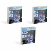 Family Christmas 3x 50 LED 5m baterijske božično - novoletne micro LED lučke 3xAA hladno bele