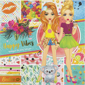 Besties - Happy vibes 25x25 cm barvni listi za modno oblikovanje, 20 kosov