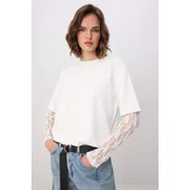Trendyol Milla ženska majica Twoss26Ts00191, ecru