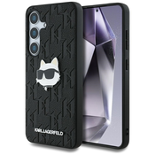 Originalen ovitek Karl Lagerfeld Monogram Chaoupette za Samsung Galaxy S25 Plus - black