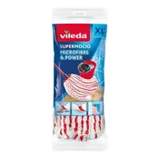 Nadomestna glava, VILEDA Supermocio Microfiber&Power, belo-rdeča