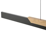 Brilliant LED obesna svetilka Arcus, črna/rjava Dolžina 121 cm Kovina/les - Dnevna soba/jedilnica - črna, rjava
