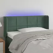 LED uzglavlje tamnozeleno 93x16x78/88 cm baršunasto