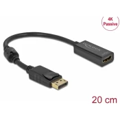 DELOCK DisplayPort 1.2/1.2a HDMI transformator Crno 20cm 63559