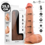 DILDO Mr Intense Bruce Flesh 25,5 cm - realističen penis, s sesalnim dnom, gibljiv, tekoči silikon