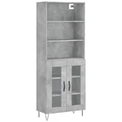 Vidaxl Visoka komoda betonsko siva 69,5x34x180 cm inženirski les