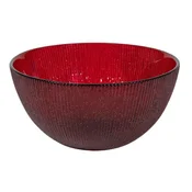 BLEŠČEČA RDEČA SKLEDA Z BLEŠČICAMI D15*7CM 0,5L