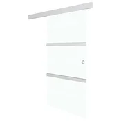 Vidaxl Drsna vrata z mehkimi blokadami ESG steklo in aluminij 76x205cm