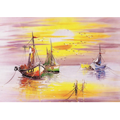 Nova puzzle - Puzzle Sončni zahod in čolni - 1 500 kosov