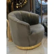 Casa Padrino luxury armchair gray/gold 75 x 70 x H. 80 cm - Living room armchair - Hotel armchair - Living room furniture - Hotel furniture - Luxury furniture - Luxury furnishings