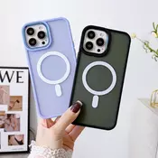 shumee Magnetni ovitek z MagSafe za iPhone 15 Plus, roza luknje za vrvico