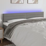 Vidaxl vidaXL Vzglavje postelje z LED diodo temno sivo 160x5x78/88 cm blago
