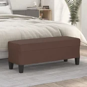 Klupa smeda 100 x 35 x 41 cm od umjetne kože