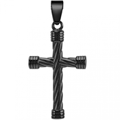 Obesek na verižici Hoop Cross - Črna KP34547
