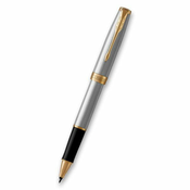 PARKER Sonnet Stainless Steel Roller ball - 1931506 Siva/Crna, Tanki vrh (Fine), Crno mastilo, 1 kom