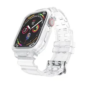 HALLEAST pašček z ohišjem za Apple Watch 4/5/6/7/8 (44/45 mm), srebrna