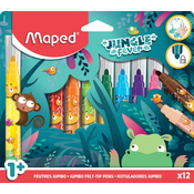 Set flomastera Maped Jungle Fever - Jumbo, 12 boja