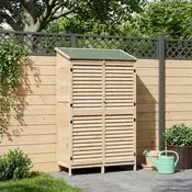 vidaXL Vrtno skladišče Naravna 106 x 56 x 176,5 cm Trdna smreka